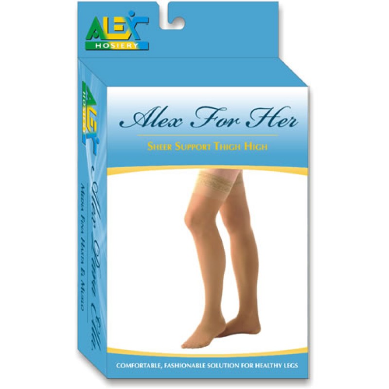 Deluxecomfort Sheer Thigh High Nude Mmhg Large