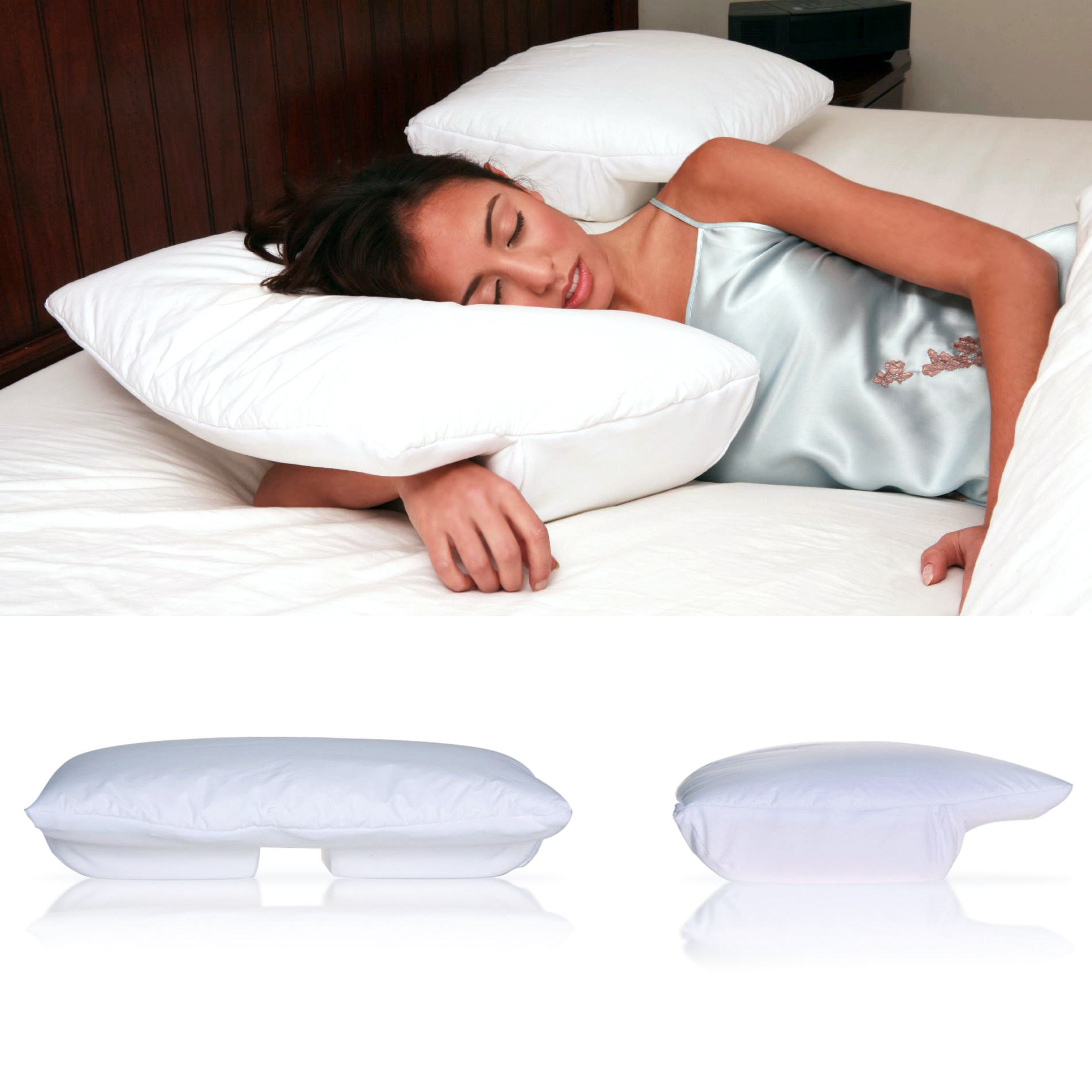 The Original Better Sleep Memory Foam Pillow 3.5 Inch Thick Foam, Cream.