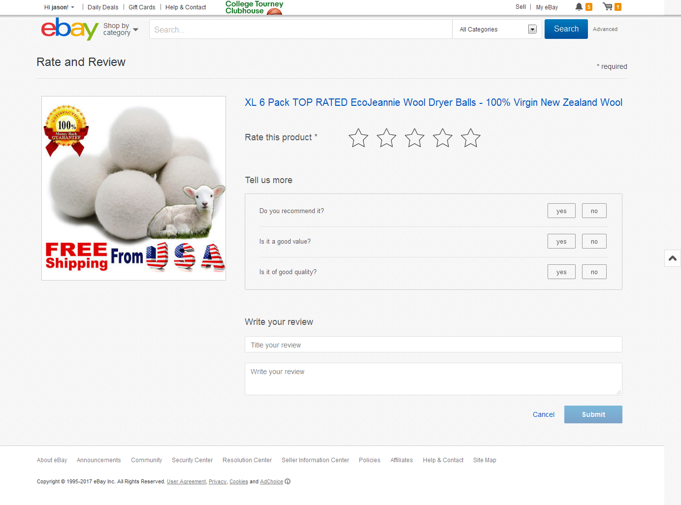 Submit review step 3