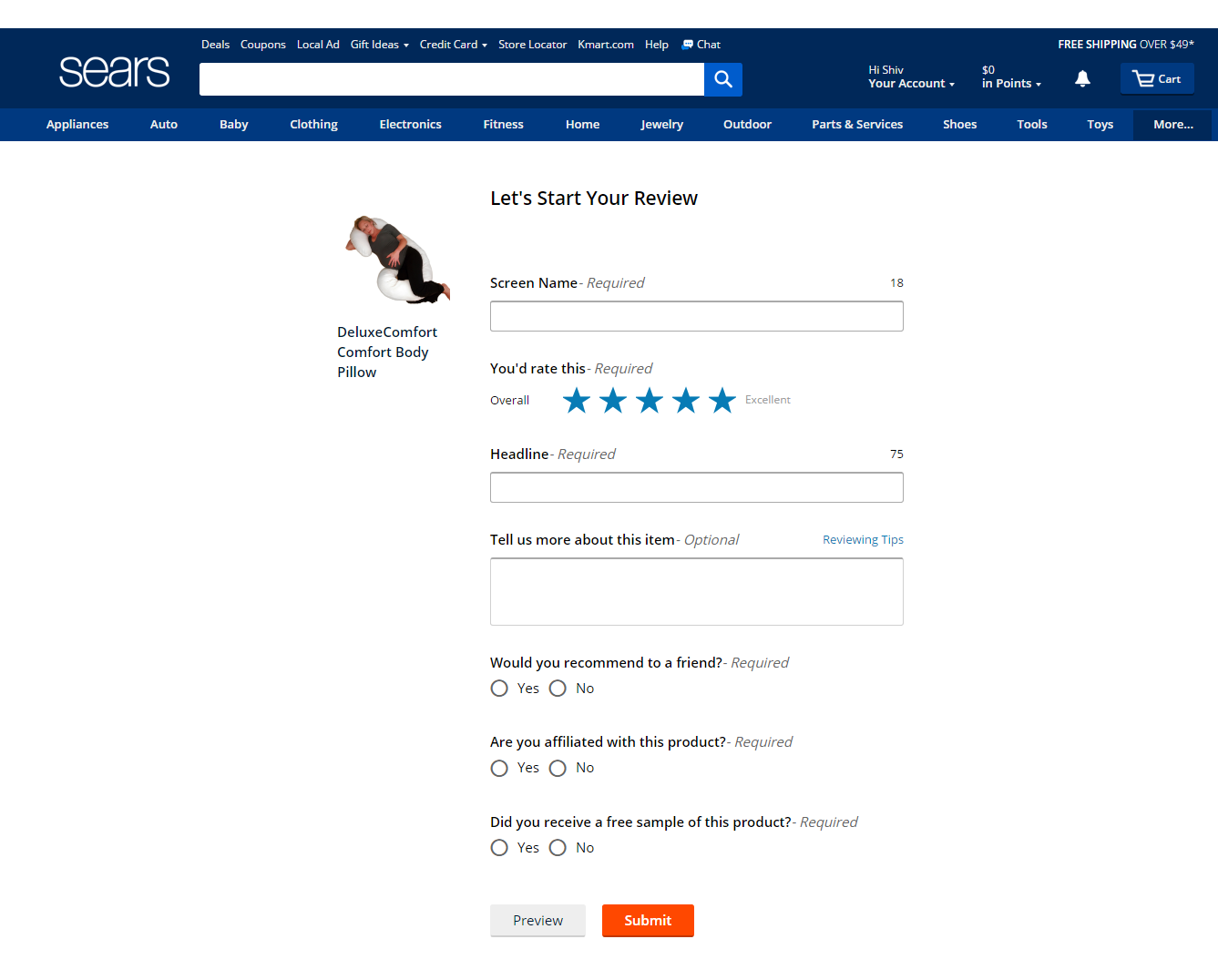 Submit review step 3