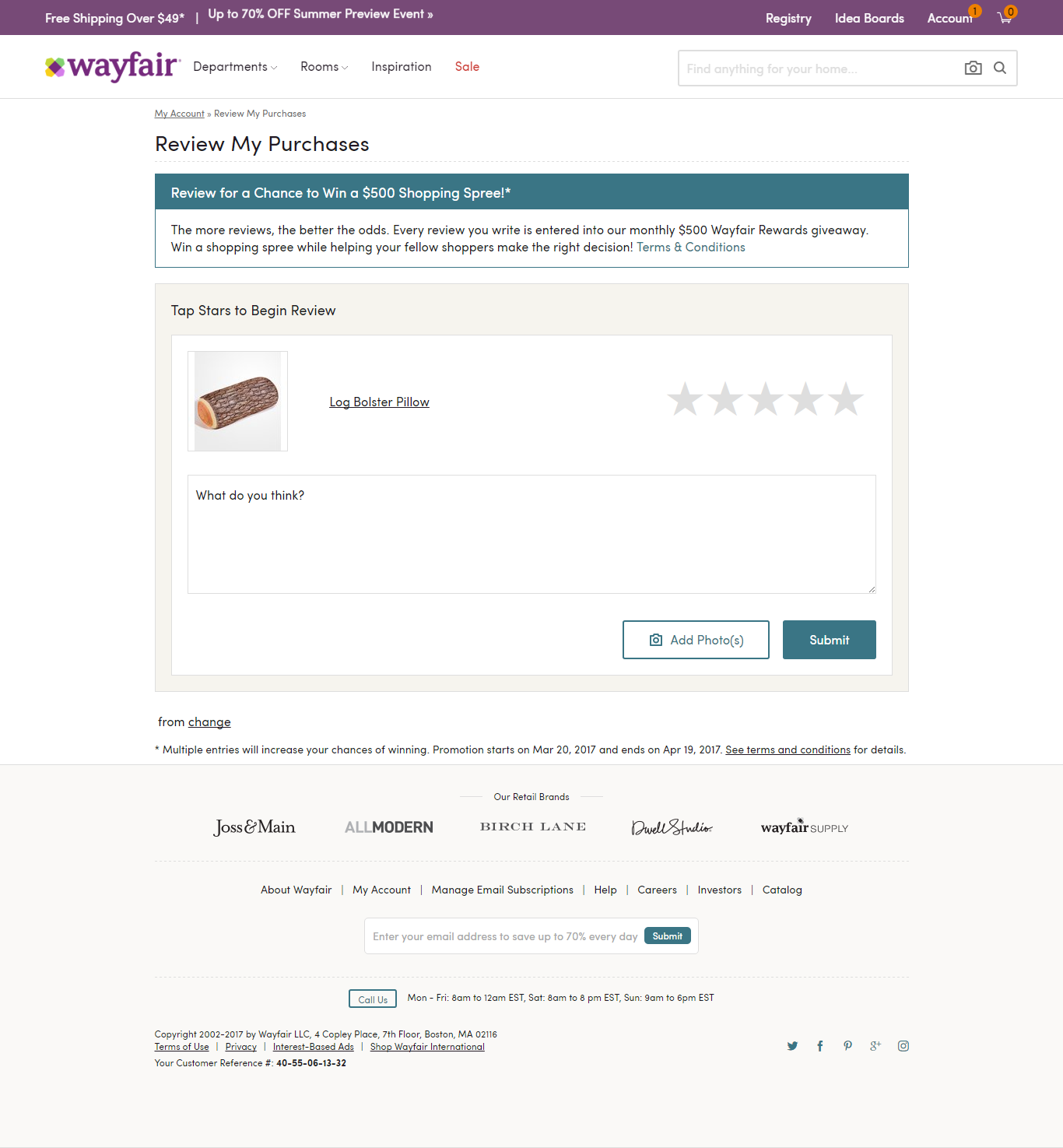 Submit review step 3