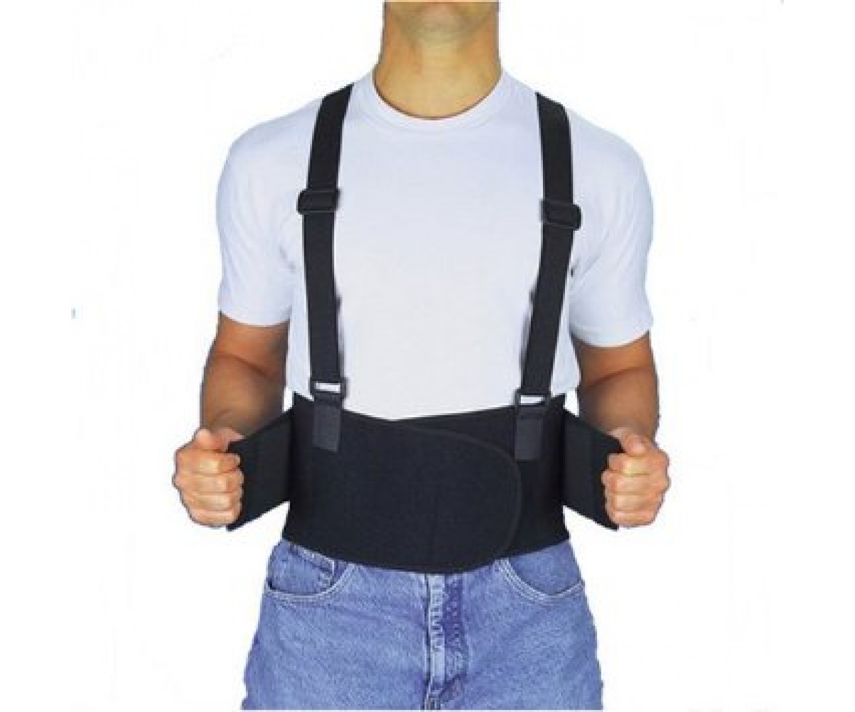 DeluxeComfort Back Brace Industrial Back Support with Shoulder Straps