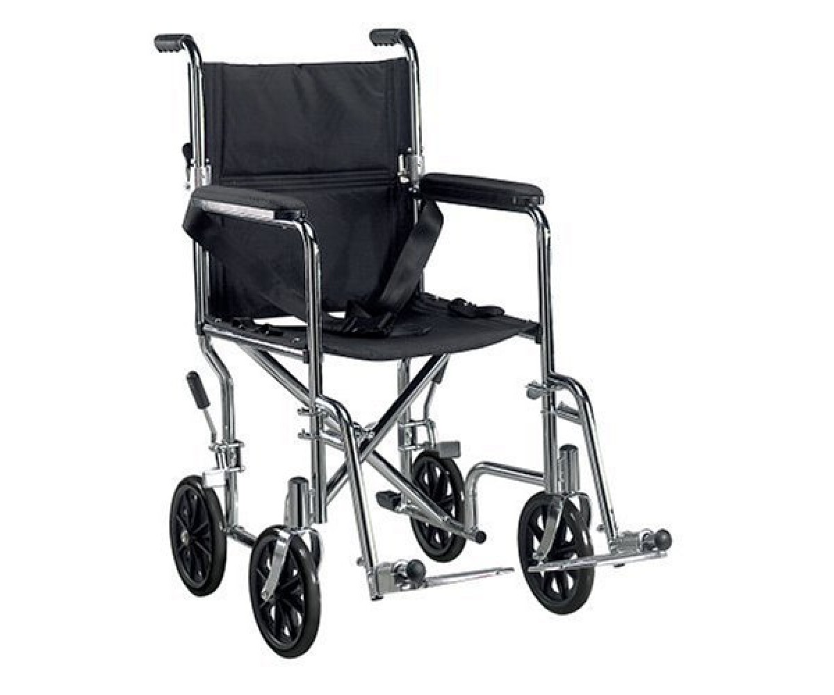 Go Cart Light Weight Transport Wheelchair with Swing-away Footrest