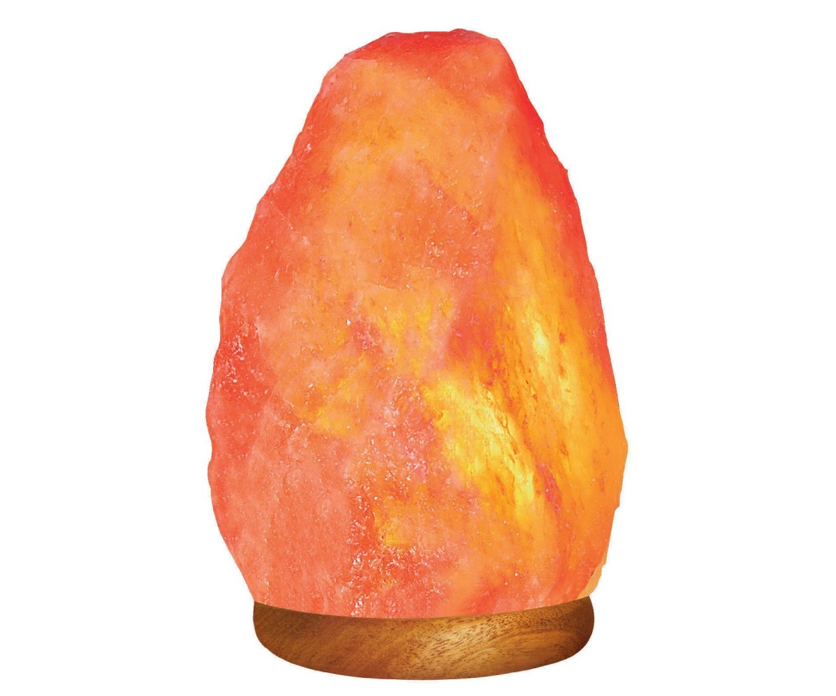 WBM Himalayan Light #1001 Natural Air Purifying Himalayan Salt Lamp with Neem Wood Base, Bulb and Dimmer Switch