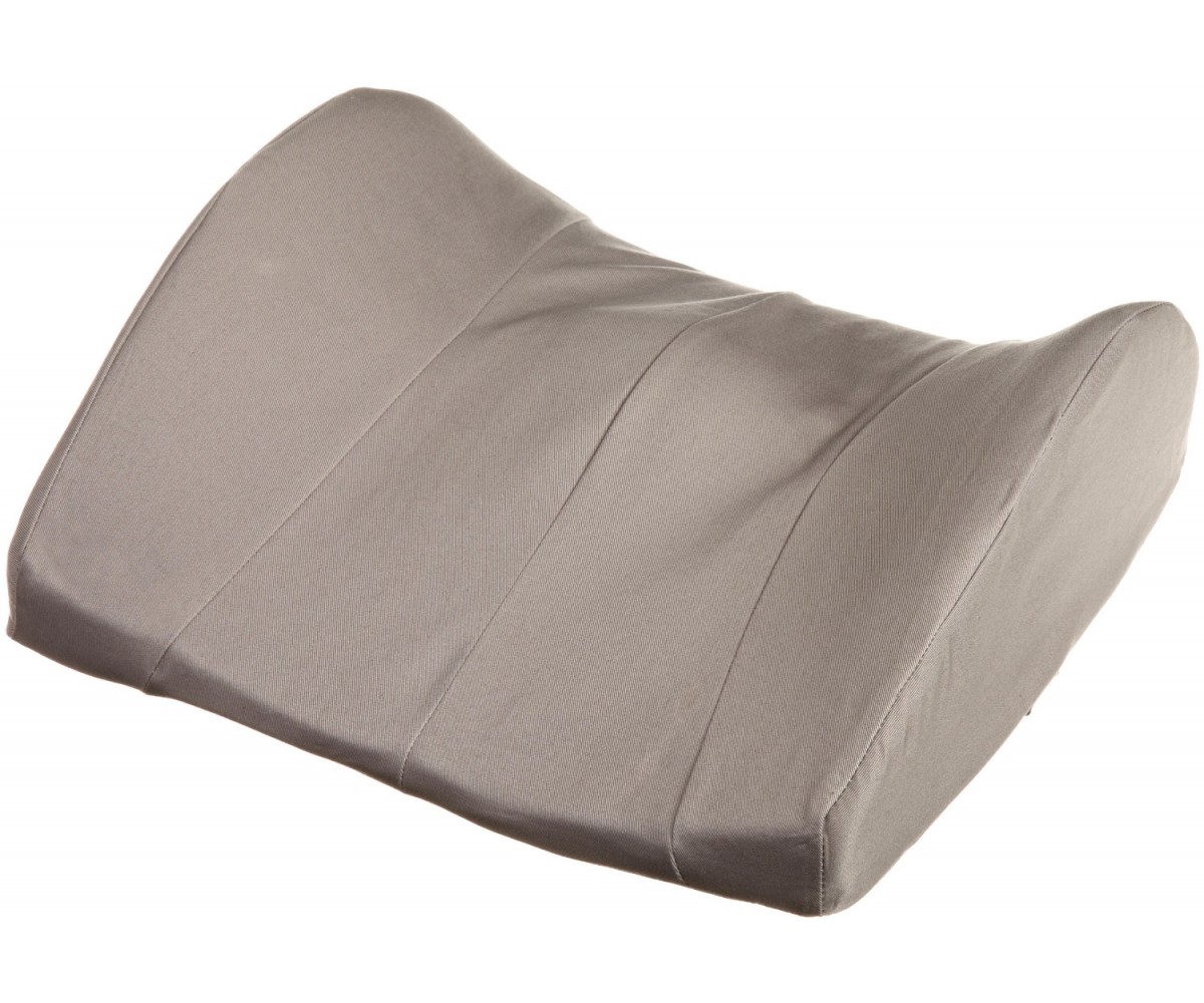 Memory Foam Trisectional Lumbar Cushion wGrey Polycotton Zippered Cover & Strap