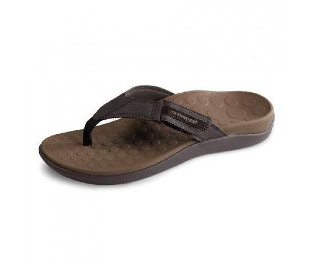 DeluxeComfort.com Men's Ryder Orthotic Flip-Flop, Chocolate