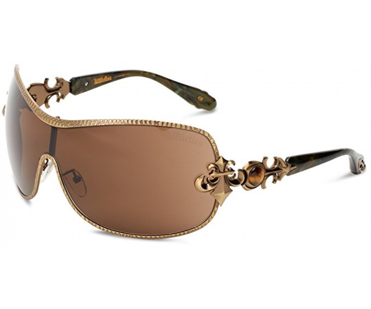 Affliction Sunglasses Fiona Shield Sunglasses Antique Gold & Bronze