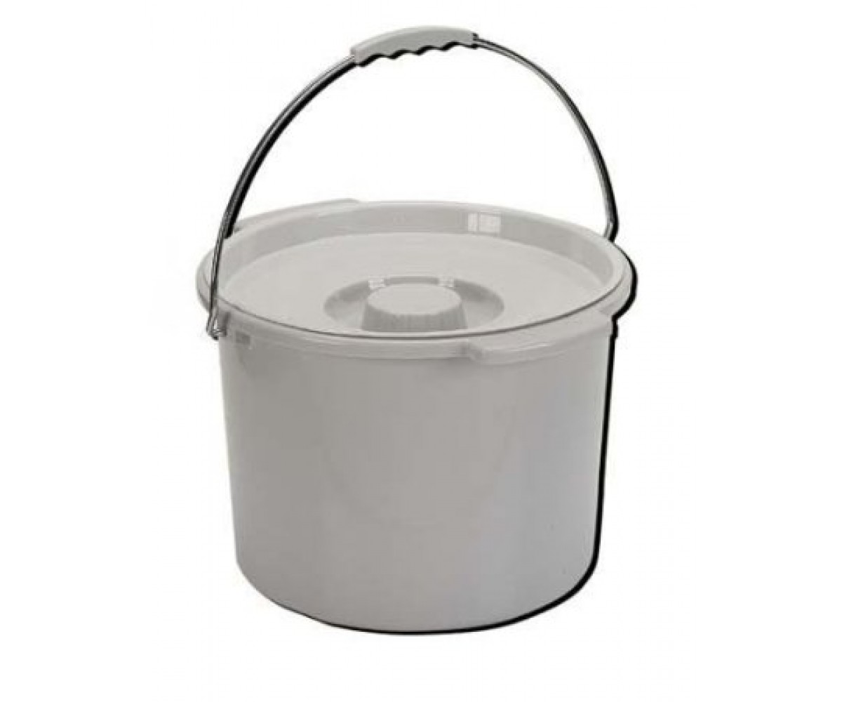 DeluxeComfort.com Commode Pail With Lid 12 Quart Gray