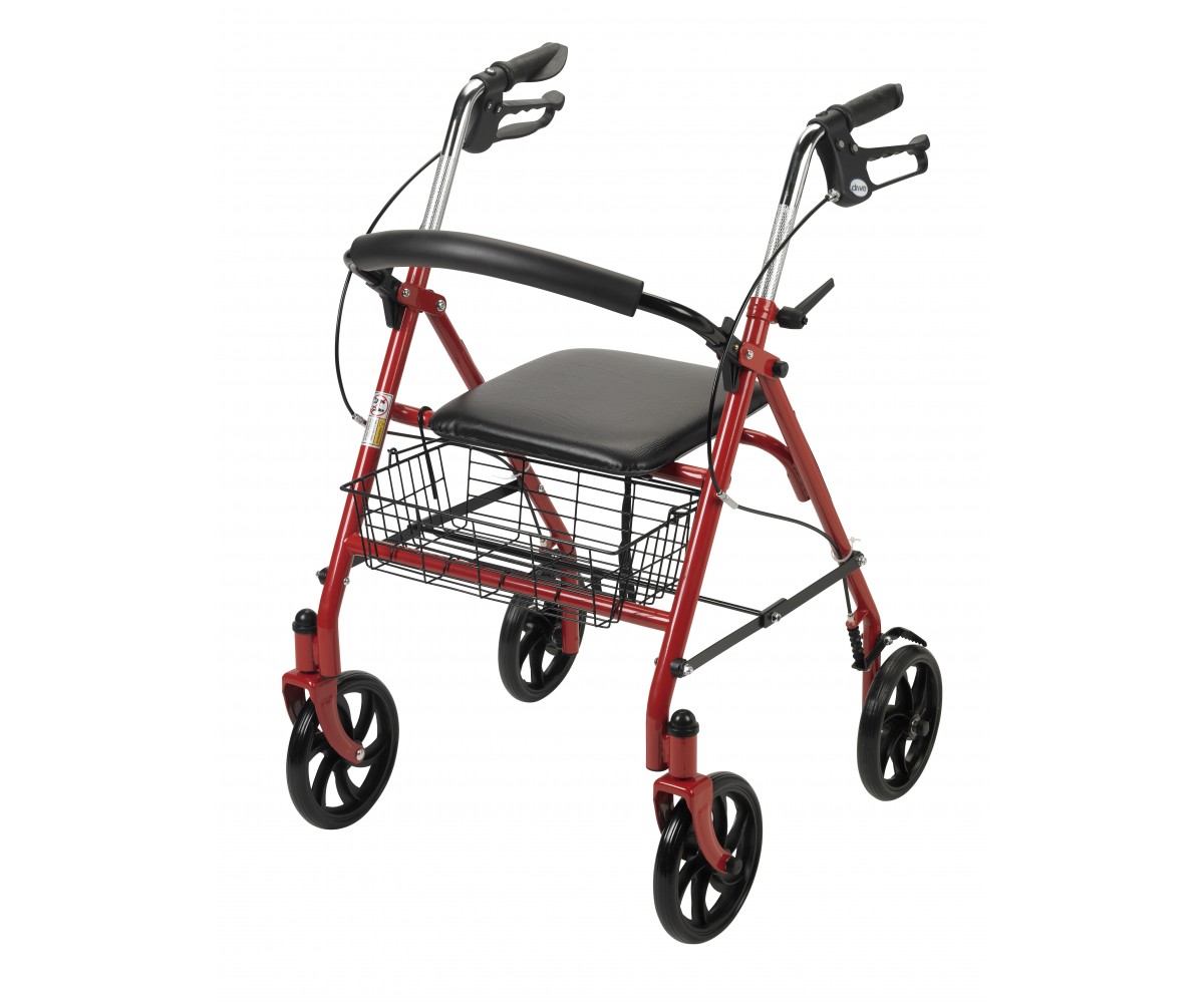 Four Wheel Rollator Walker with Fold Up Removable Back Support