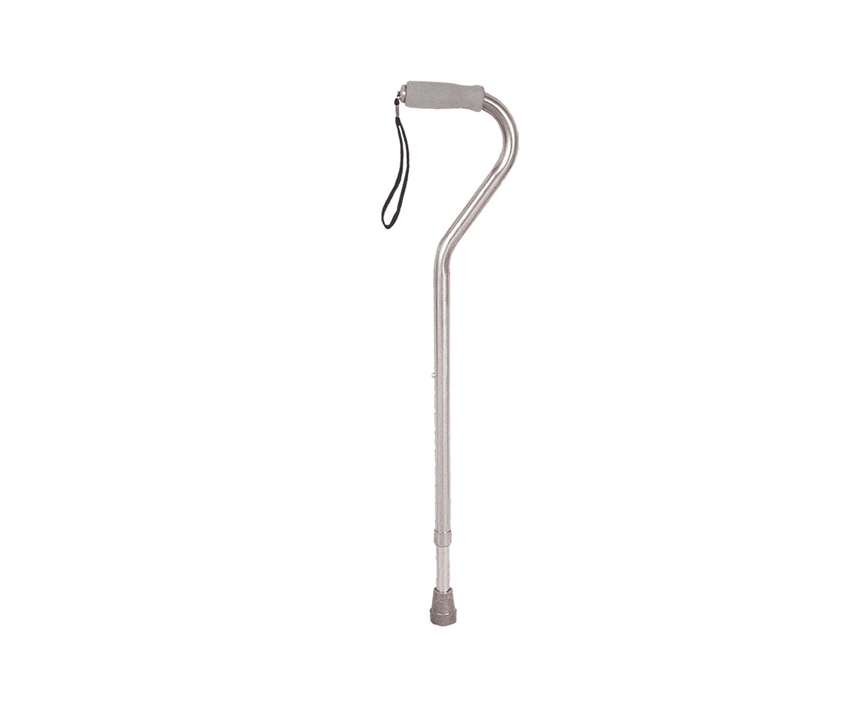 Foam Grip Offset Handle Silver Walking Cane