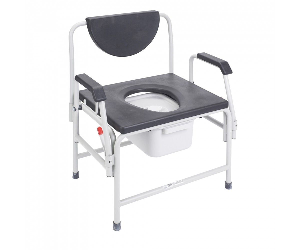 Bariatric Drop Arm Bedside Commode Seat