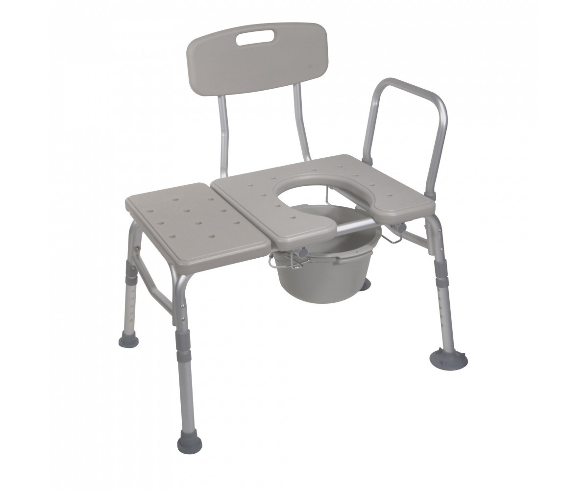 Combination Plastic Transfer Bench with Commode Opening