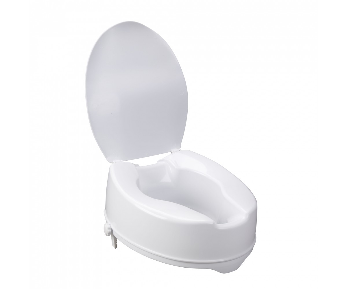 Raised Toilet Seat with Lock and Lid