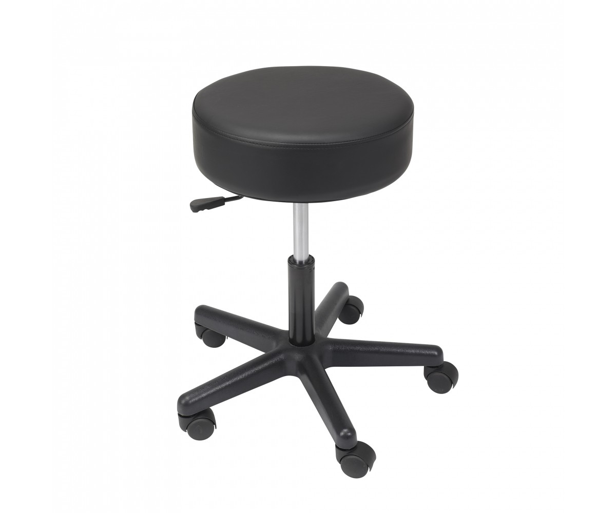 Padded Seat Revolving Pneumatic Adjustable Height Stool with Plastic Base