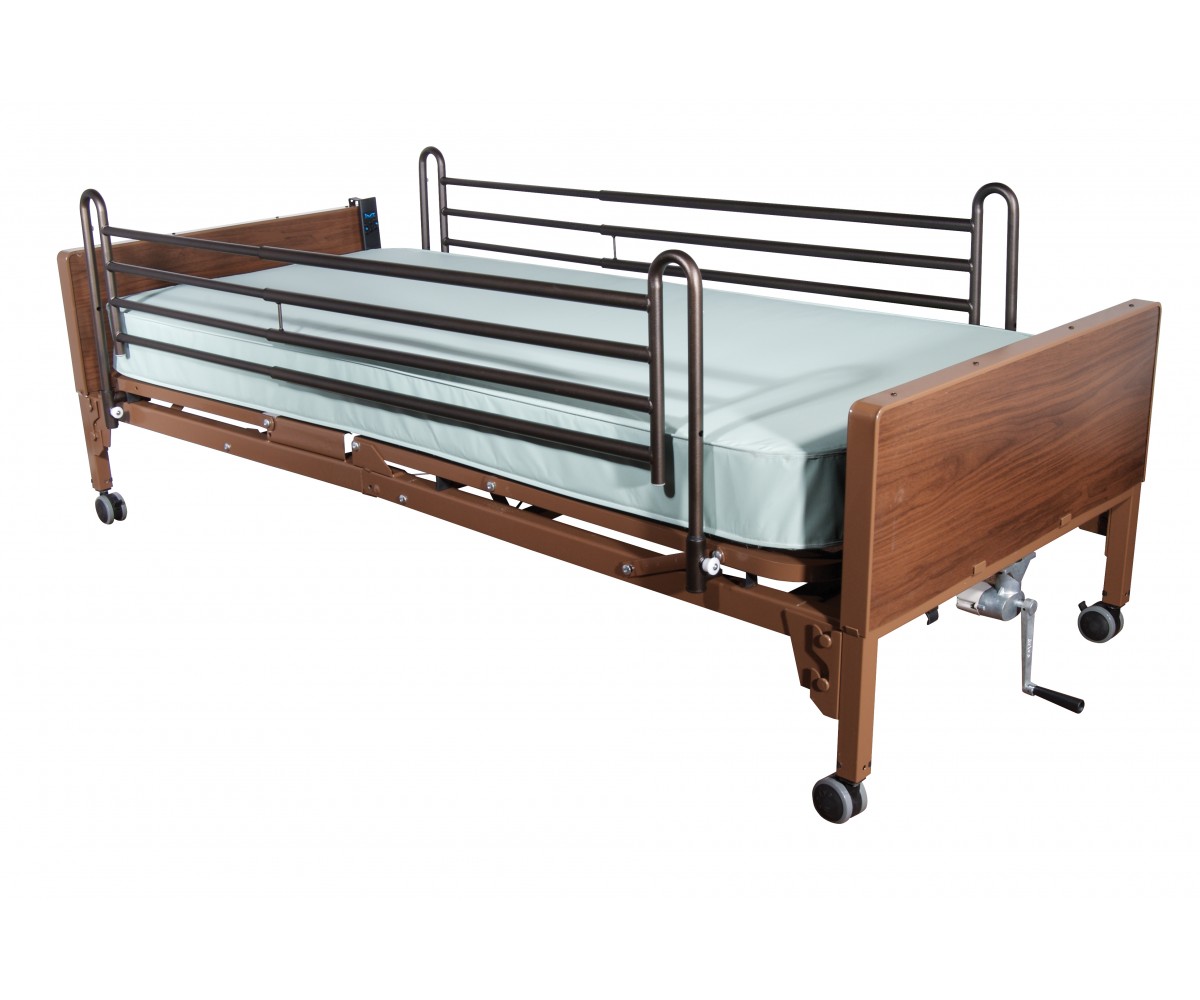 Semi Electric Bed with Full Rails and Therapeutic Support Mattress