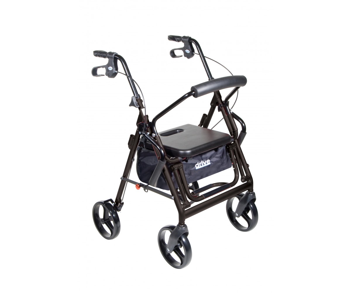 Duet Black Transport Wheelchair Rollator Walker