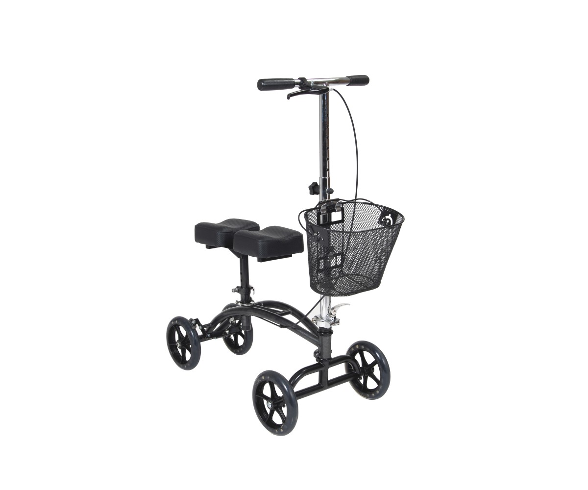 Dual Pad Steerable Knee Walker with Basket