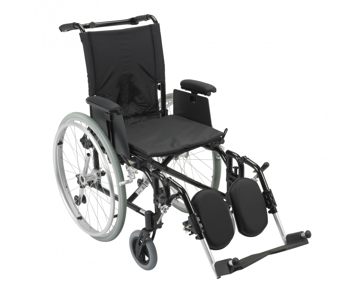 Cougar Ultra Lightweight Rehab Wheelchair with Detachable Adjustable Desk Arms and Elevating Leg Rest