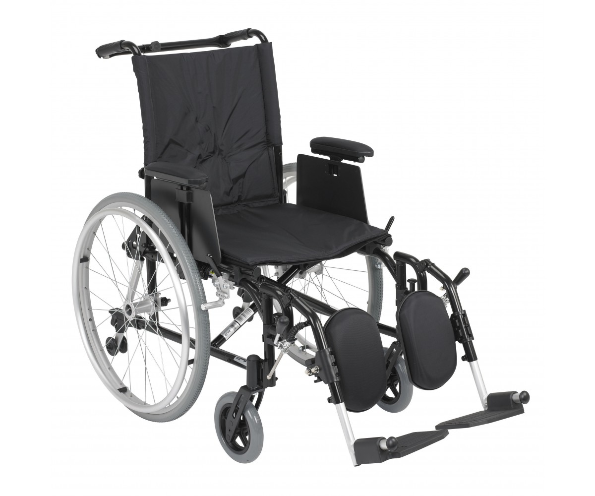 Cougar Ultra Lightweight Rehab Wheelchair with Detachable Adjustable Desk Arms and Elevating Leg Rest