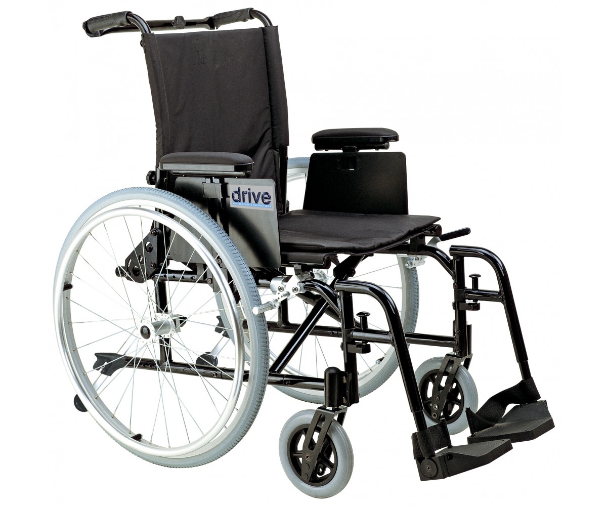 Cougar Ultra Lightweight Rehab Wheelchair with Detachable Adjustable Desk Arms and Swing Away Footrest