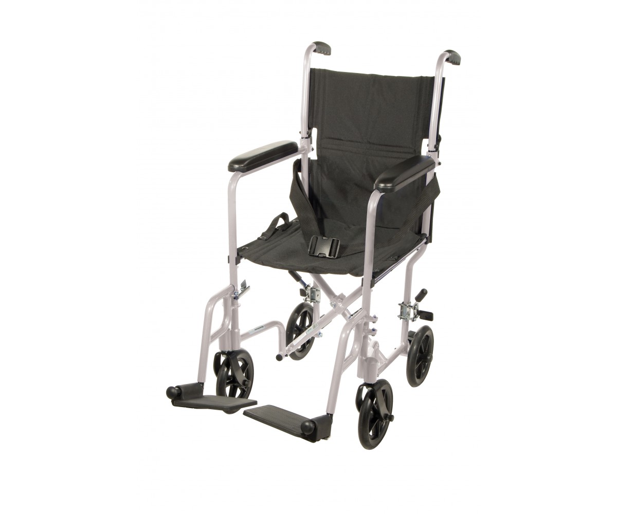 Lightweight Silver Transport Wheelchair