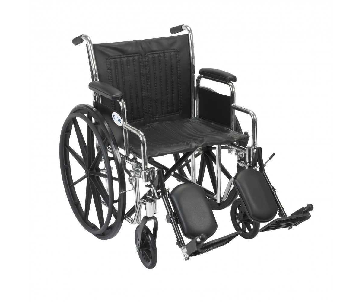 Chrome Sport Wheelchair with Detachable Desk Arms and Elevating Leg Rest