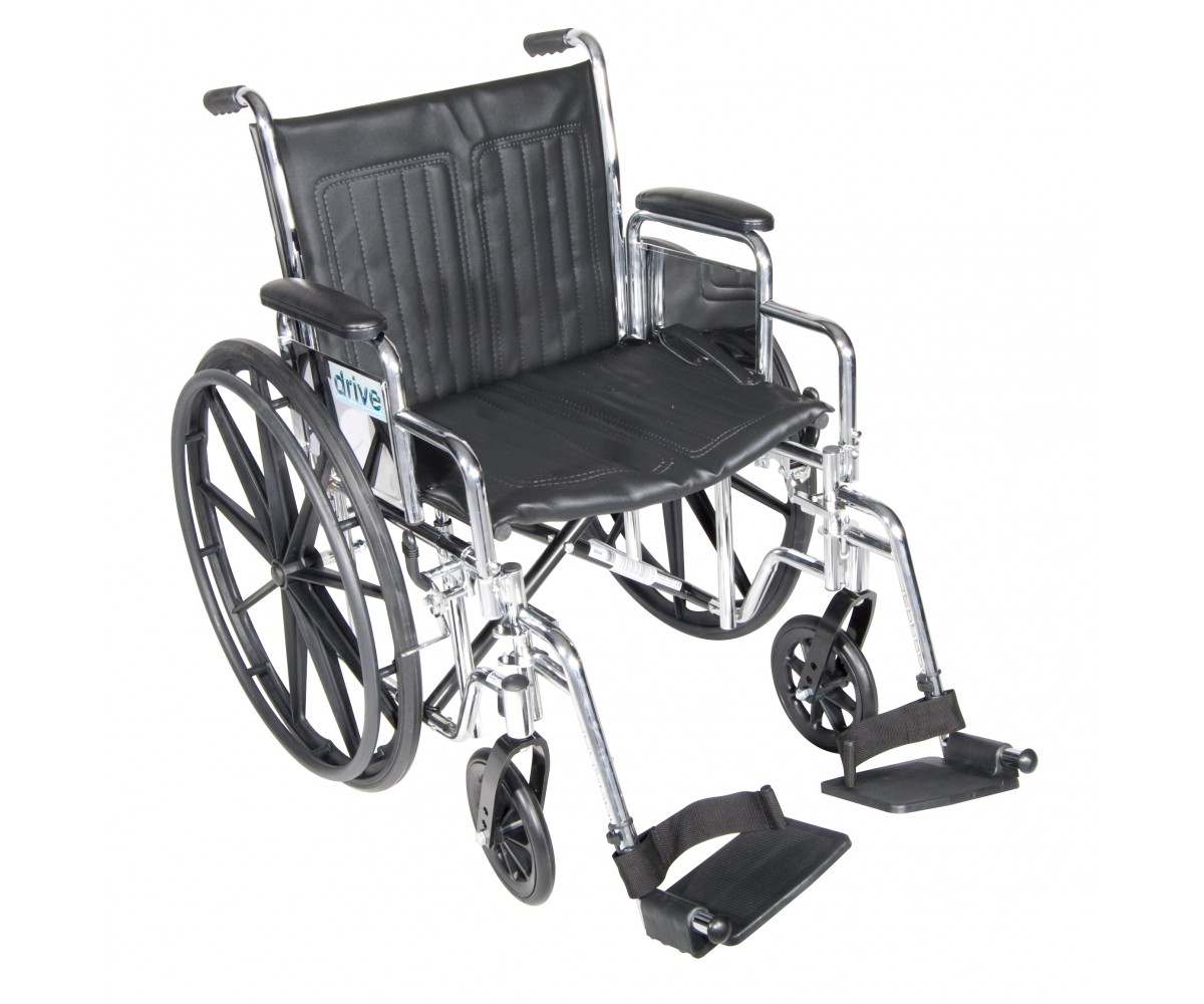 Chrome Sport Wheelchair with Detachable Desk Arms and Swing Away Footrest