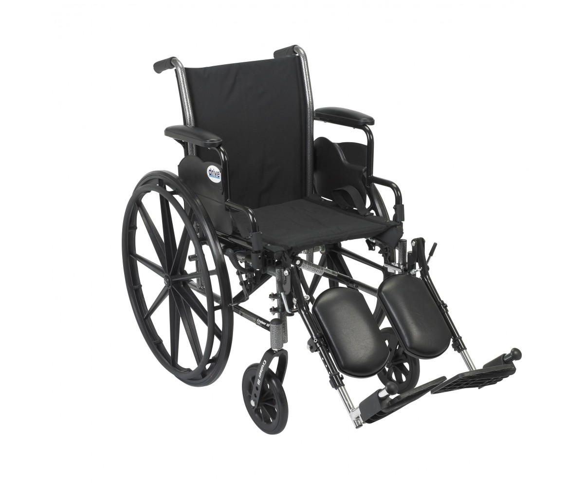 Cruiser III Light Weight Wheelchair with Flip Back Removable Desk Arms and Elevating Leg Rest