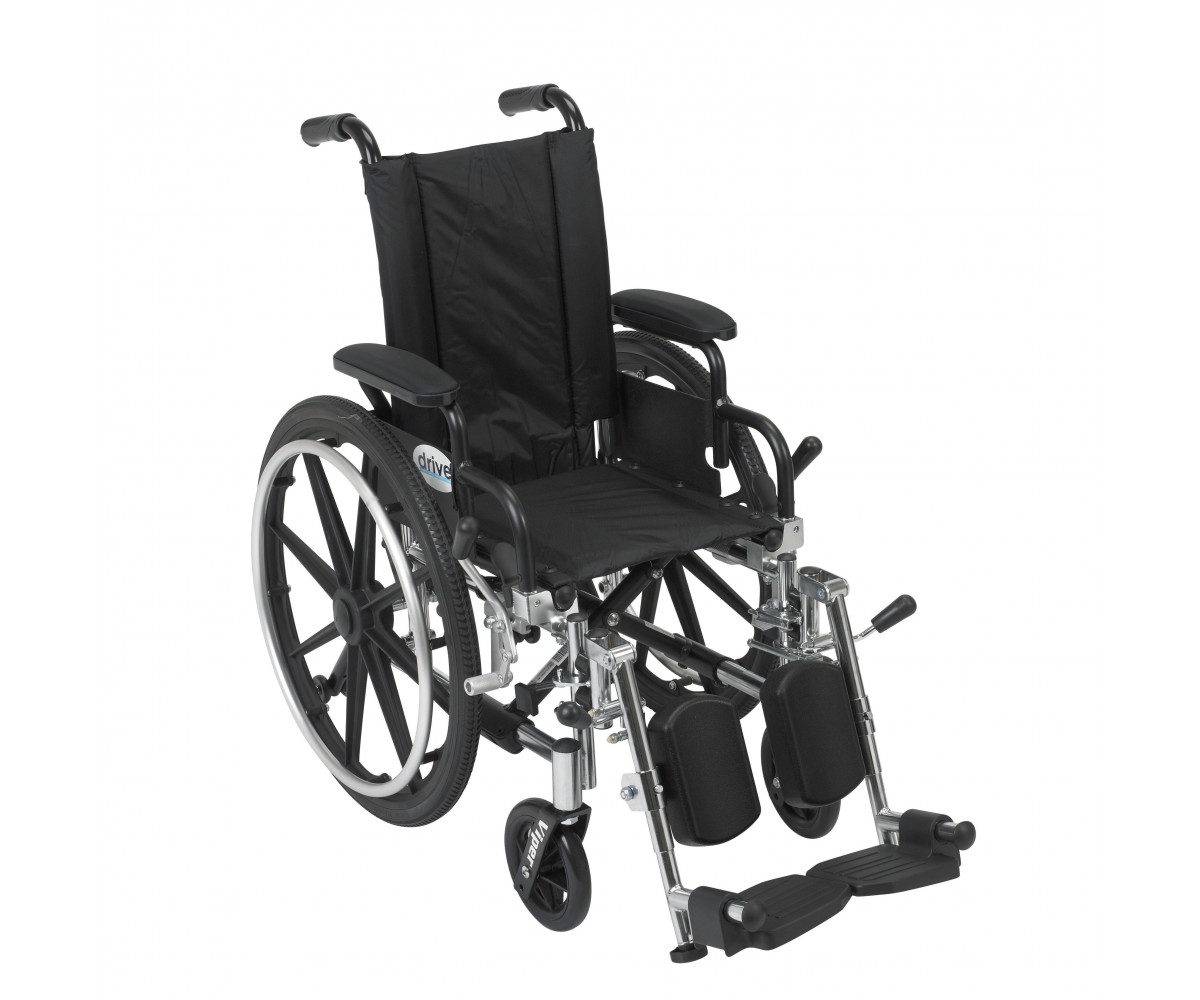 Viper Wheelchair with Flip Back Removable Desk Arms and Elevating Leg Rest