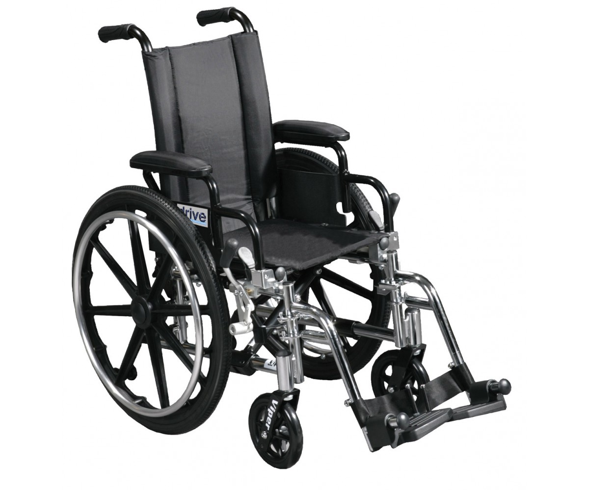 Viper Wheelchair with Flip Back Removable Desk Arms and Swing Away Footrest