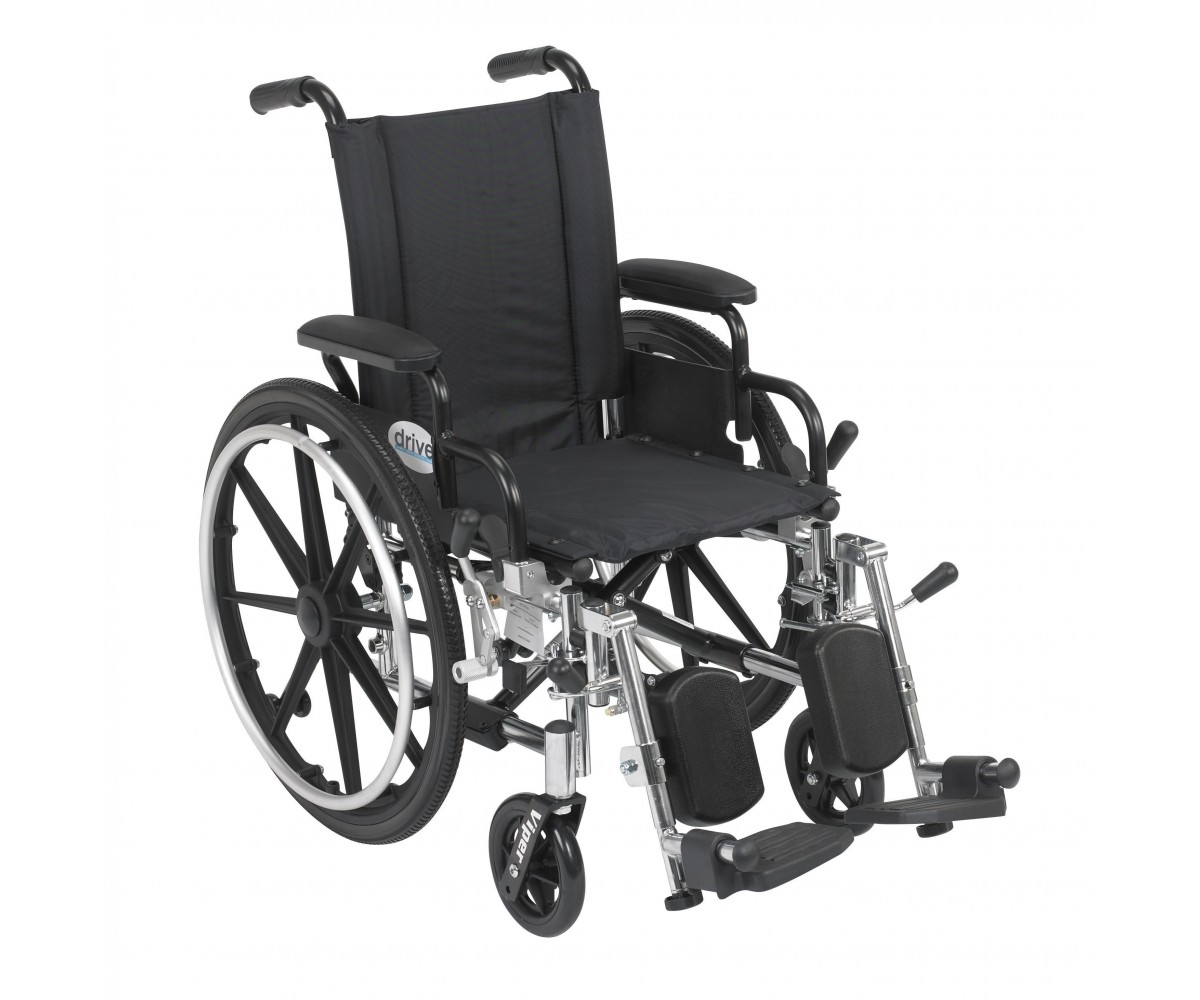 Viper Wheelchair with Flip Back Removable Desk Arms and Elevating Leg Rest