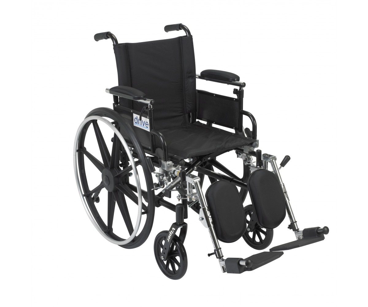 Viper Wheelchair with Flip Back Removable Adjustable Desk Arms and Elevating Leg Rest