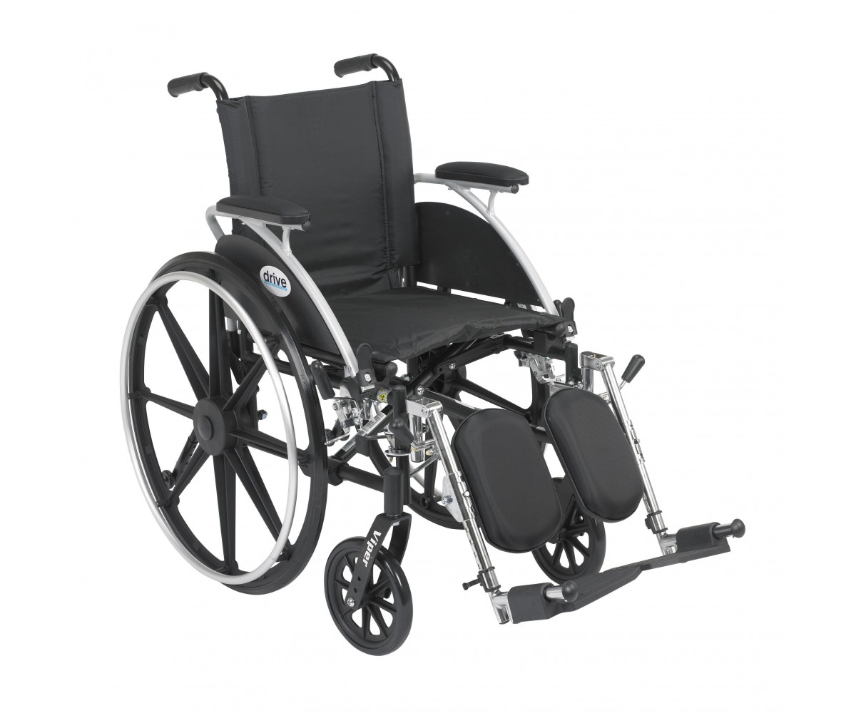 Viper Wheelchair with Flip Back Removable Desk Arms and Elevating Leg Rest