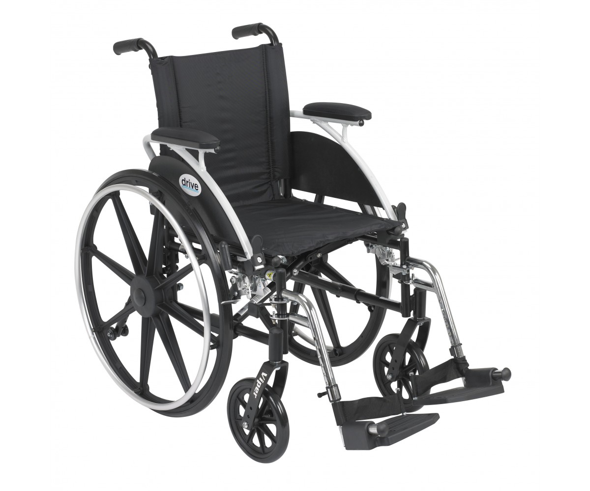 Viper Wheelchair with Flip Back Removable Desk Arms and Swing Away Footrest