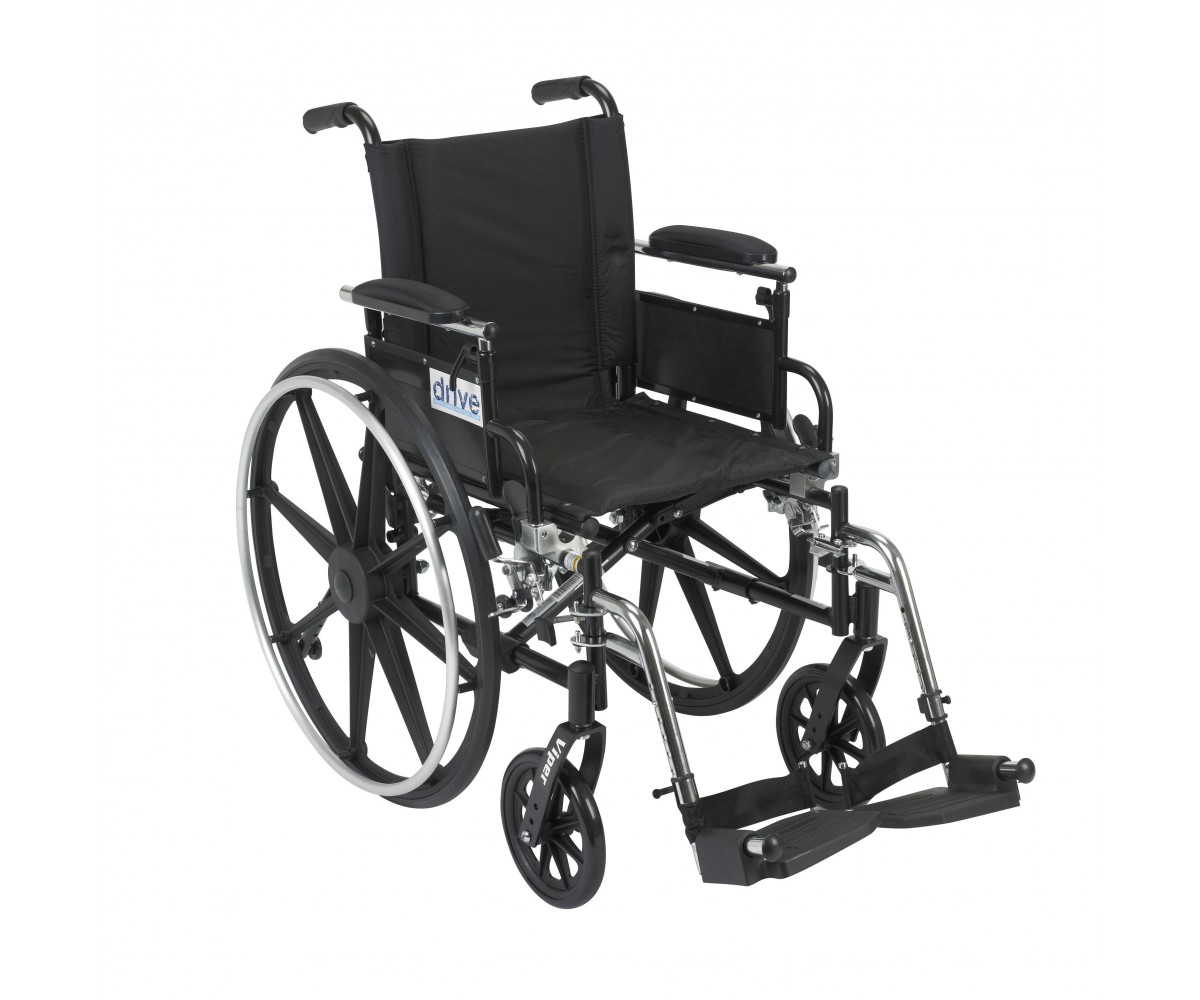 Viper Wheelchair with Flip Back Removable Adjustable Desk Arms and Swing Away Footrest