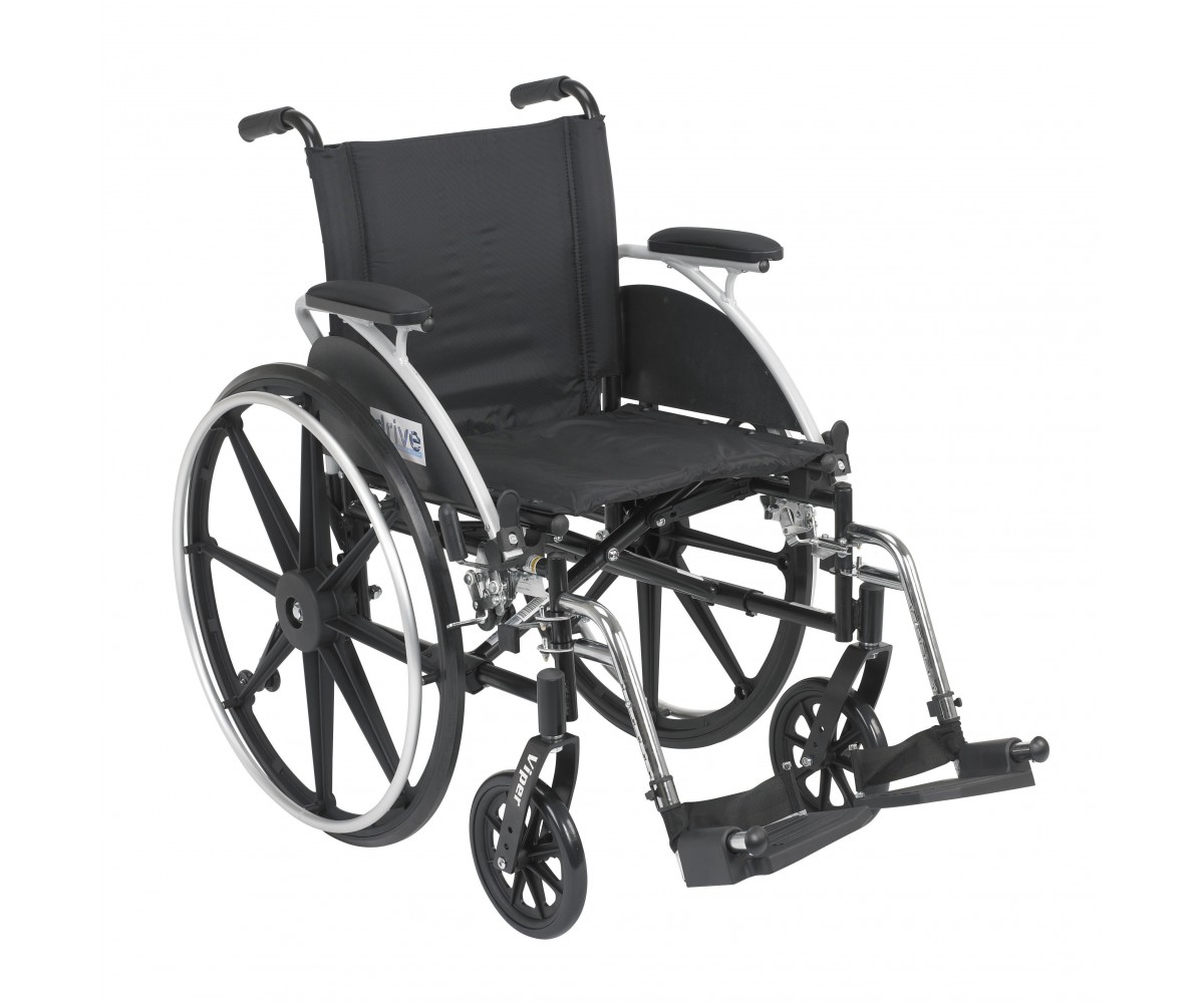 Viper Wheelchair with Flip Back Removable Desk Arms and Swing Away Footrest