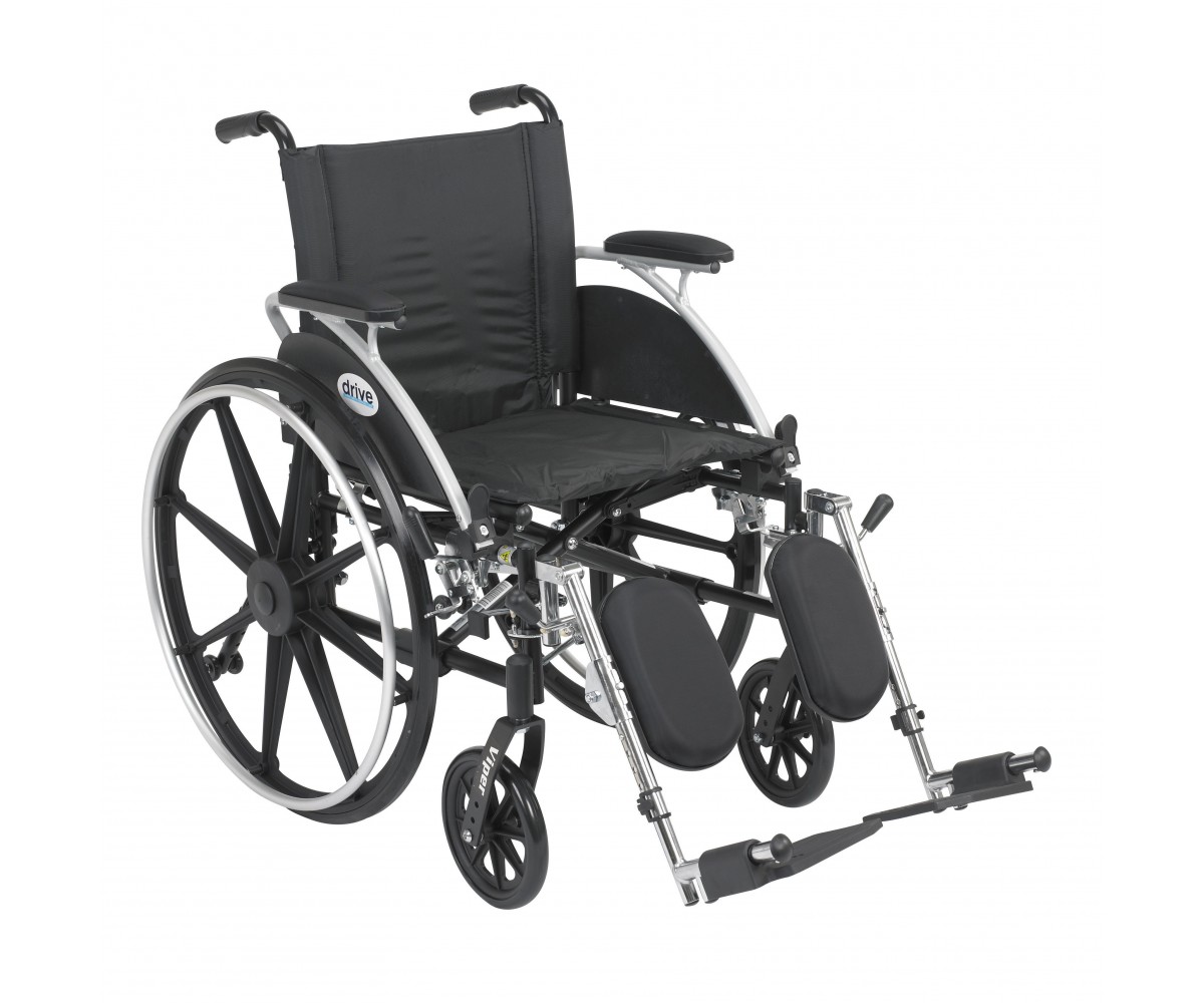 Viper Wheelchair with Flip Back Removable Desk Arms and Elevating Leg Rest