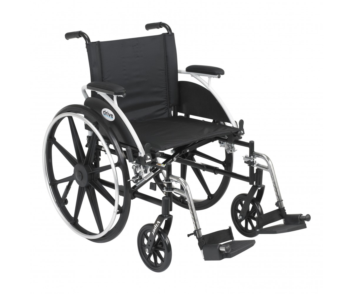 Viper Wheelchair with Flip Back Removable Desk Arms and Swing Away Footrest