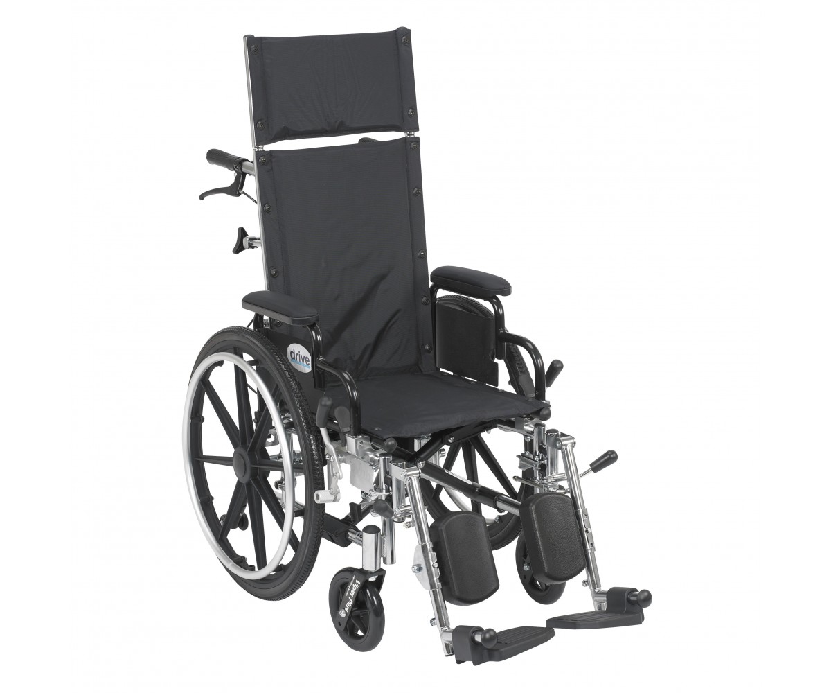 Viper Plus Light Weight Reclining Wheelchair with Elevating Leg rest and Flip Back Detachable Desk Arms