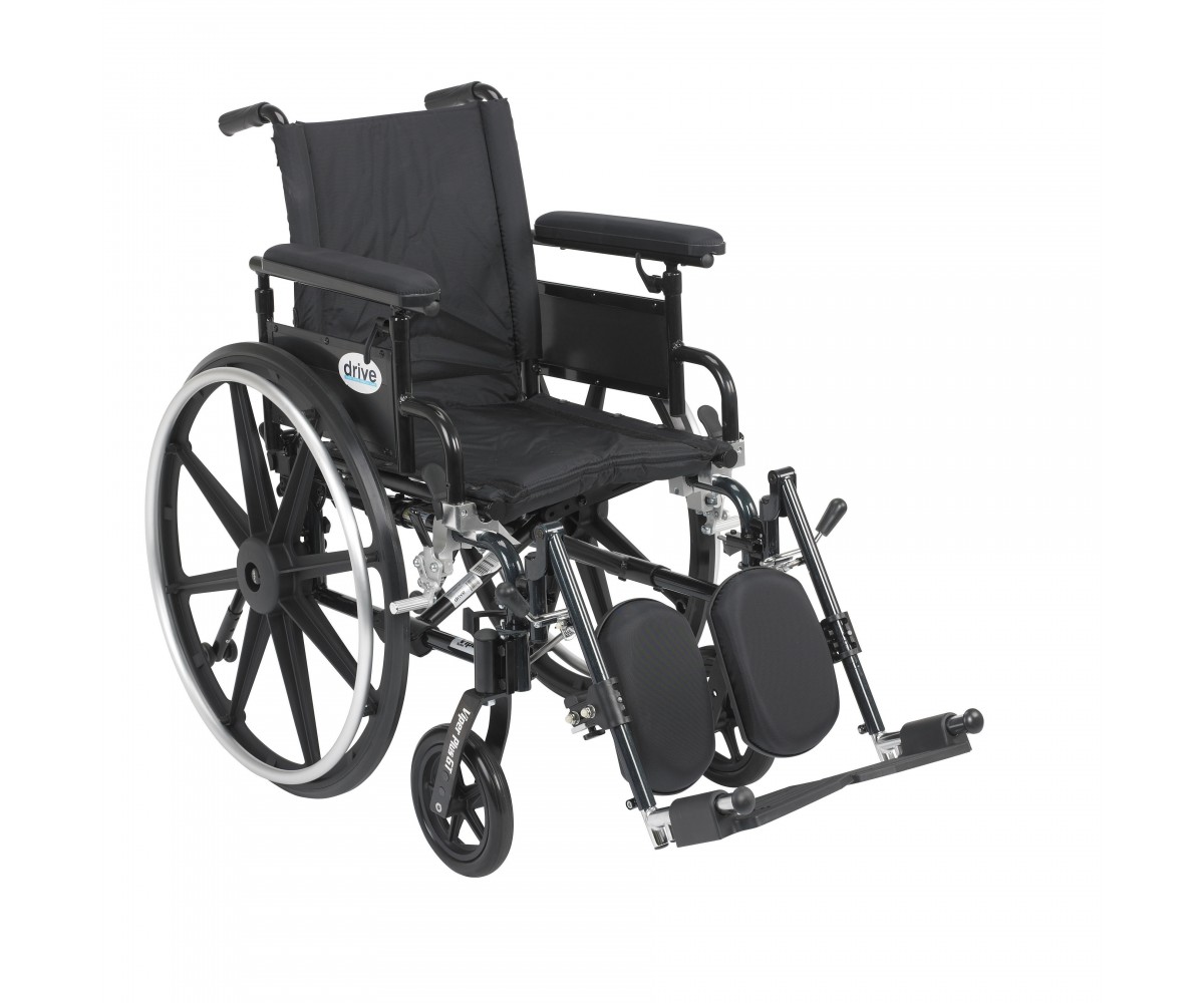 Viper Plus GT Wheelchair with Flip Back Removable Adjustable Full Arm and Elevating Leg Rest