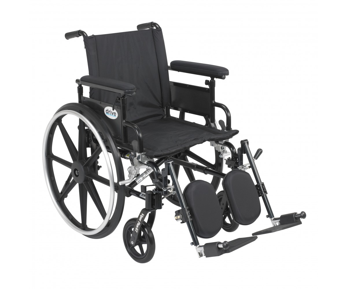 Viper Plus GT Wheelchair with Flip Back Removable Adjustable Full Arm and Elevating Leg Rest