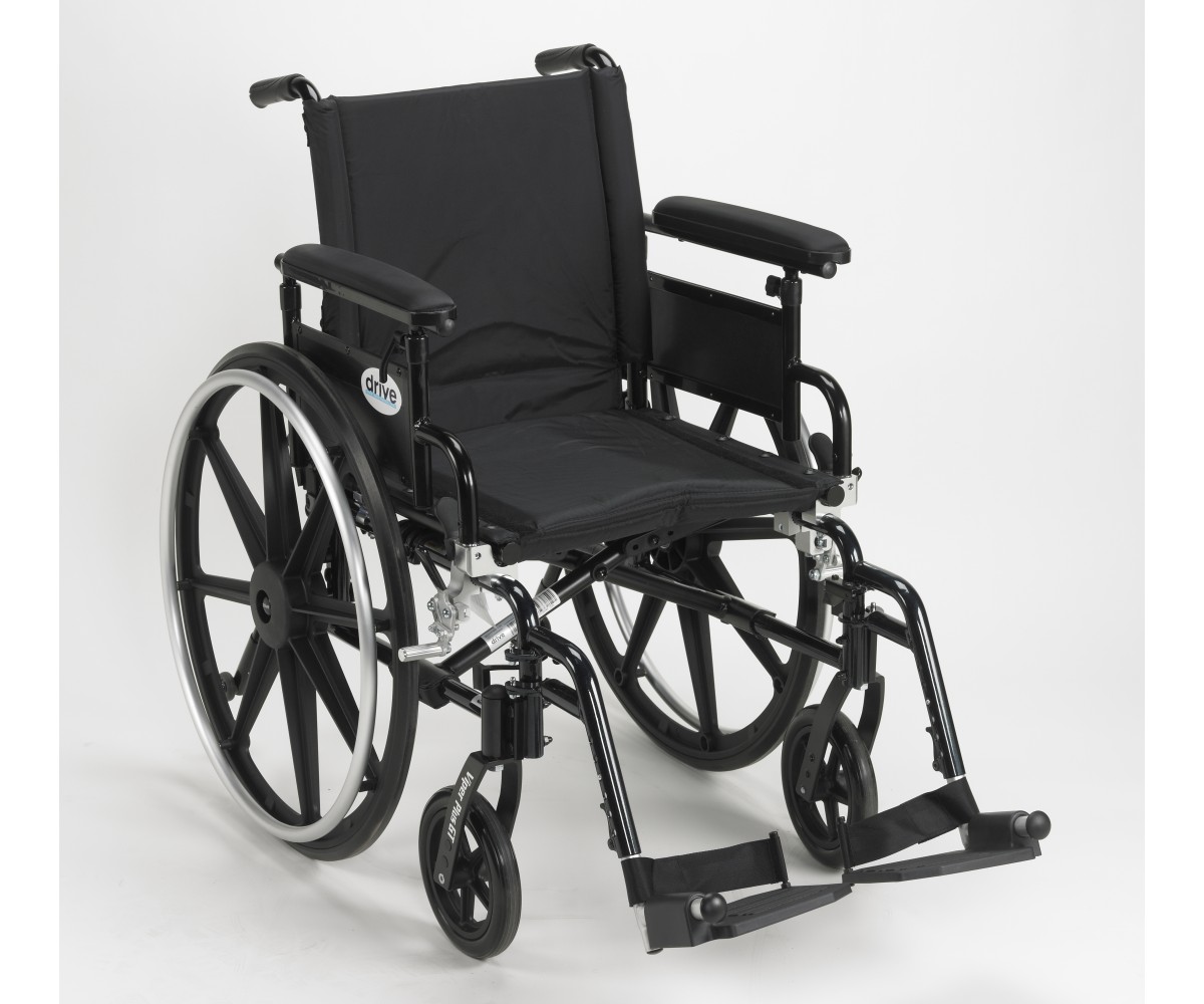 Viper Plus GT Wheelchair with Flip Back Removable Adjustable Full Arm and Swing Away Footrest