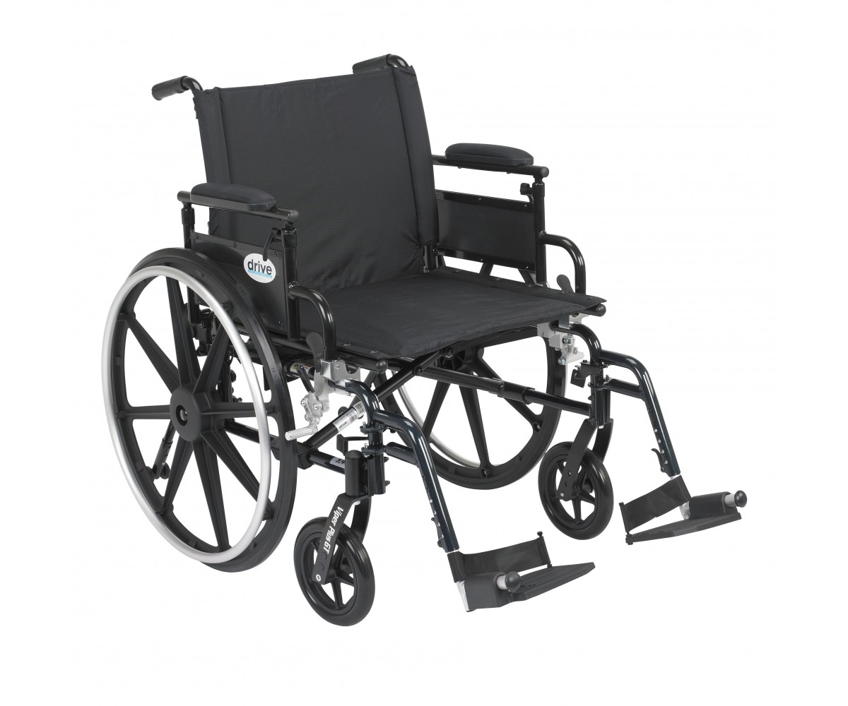Viper Plus GT Wheelchair with Flip Back Removable Adjustable Desk Arm and Swing Away Footrest