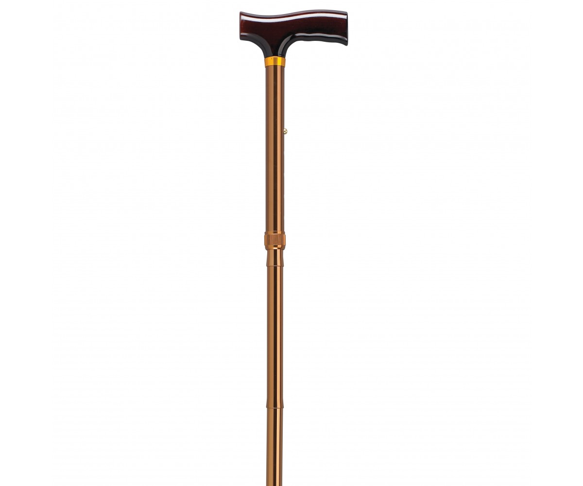 Lightweight Adjustable Bronze Folding Cane with T Handle