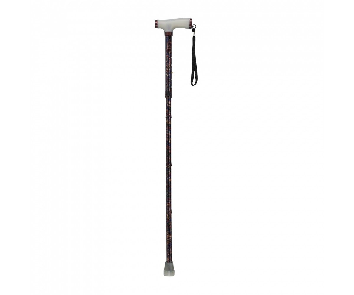 Paisley Black Folding Canes with Glow Gel Grip Handle
