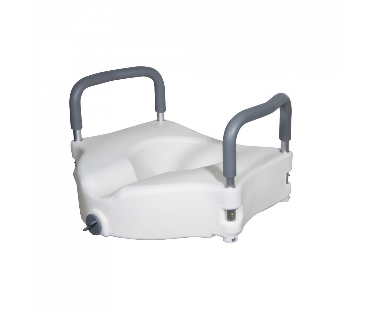 Elevated Raised Toilet Seat with Removable Padded Arms