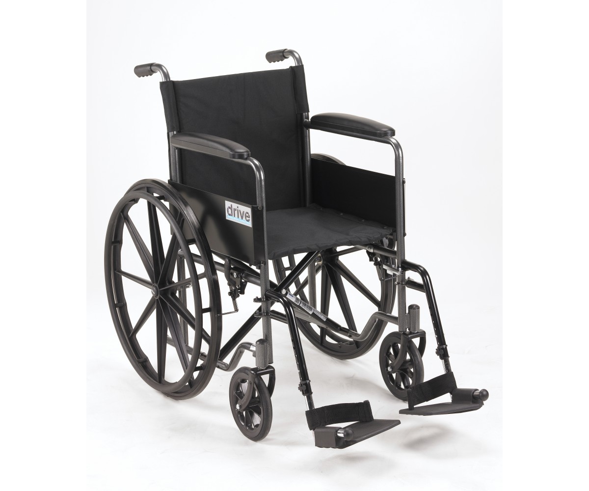 Silver Sport 1 Wheelchair with Full Arms and Swing away Removable Footrest