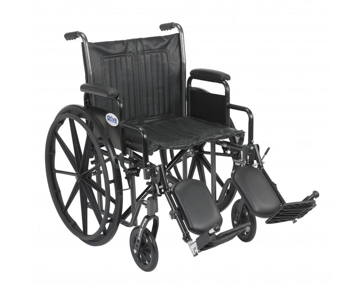 Silver Sport 2 Wheelchair with Detachable Desk Arms and Elevating Leg Rest