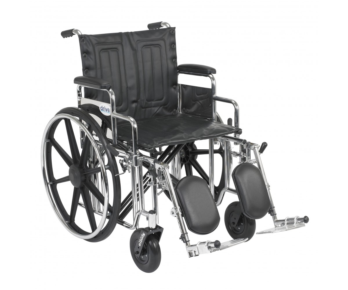 Sentra Extra Heavy Duty Wheelchair with Detachable Desk Arms and Elevating Leg Rest