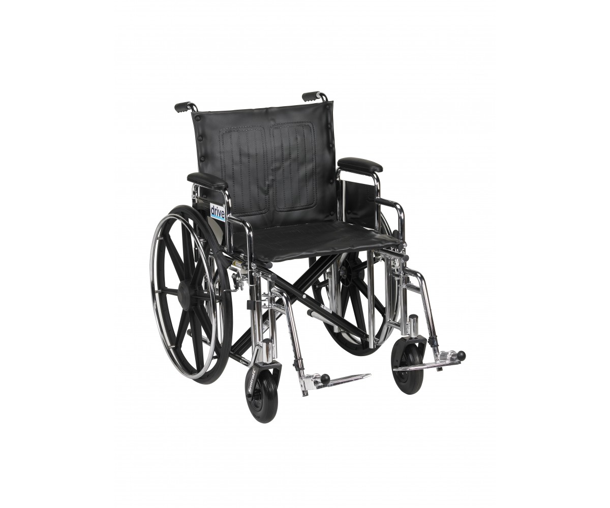 Sentra Extra Heavy Duty Wheelchair with Detachable Desk Arms and Swing Away Footrest